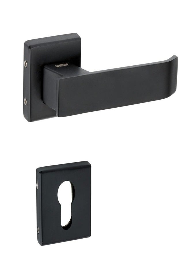 SHRIDA Premium Z Black Door Handle Set - Sleek SS Lever Handle with Square Rose, Modern Design for Interior & Exterior Doors (Model 428) - Image 1